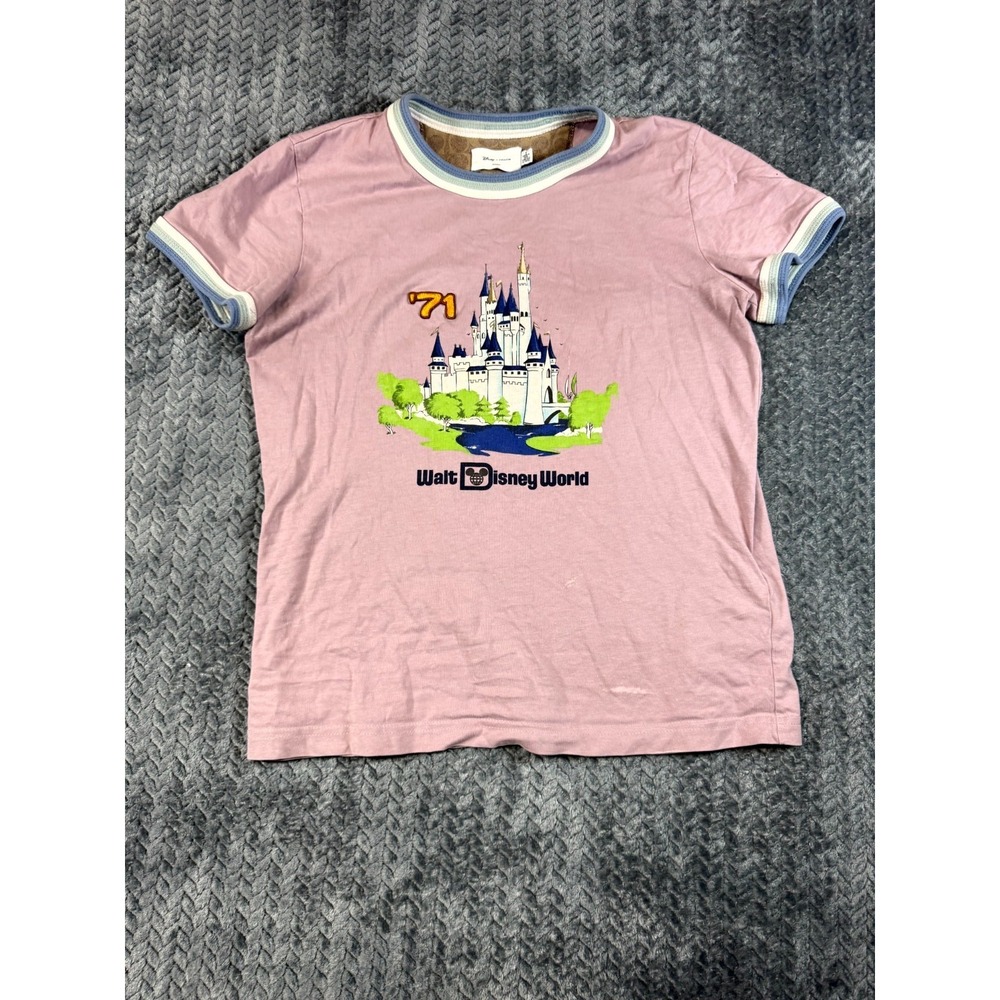Disney X Coach Triple Rib T Shirt Womens Small Lavender Cotton 50th‎ Anniversary
